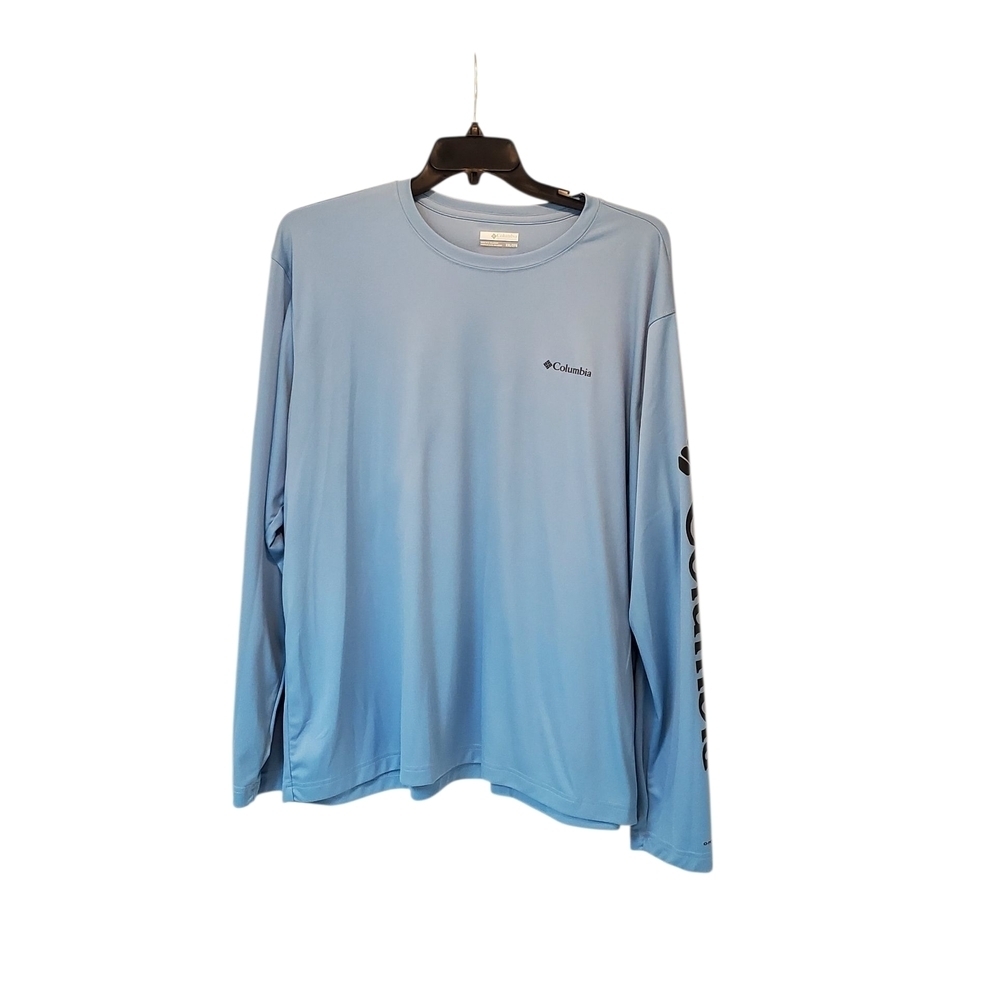 🍀Columbia Men's Blue Long Sleeve Shirt Size XXL